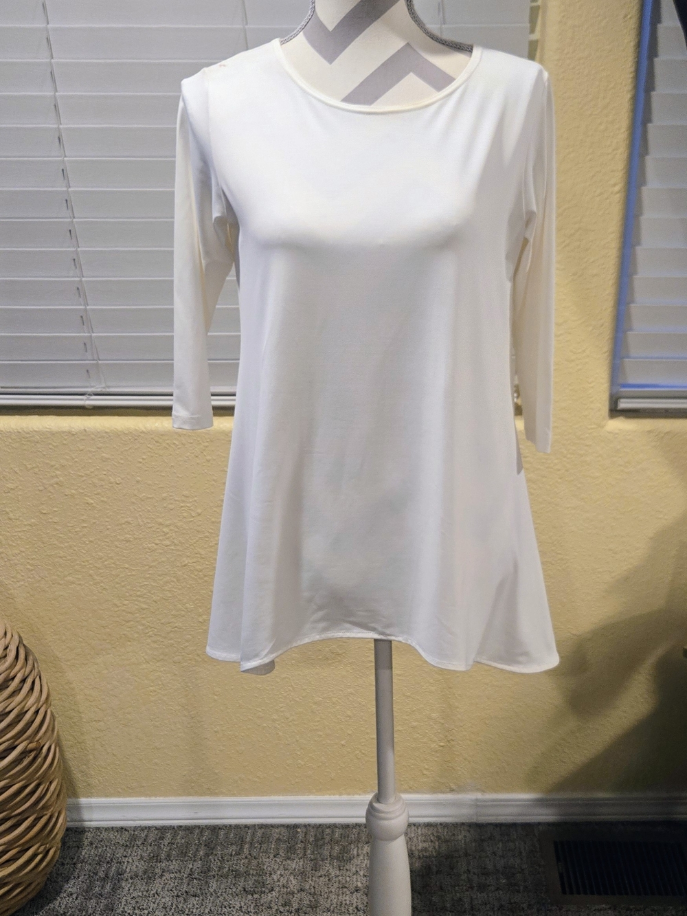 Sympli White Scoop Neck Tunic Top